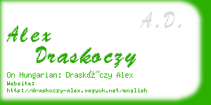 alex draskoczy business card